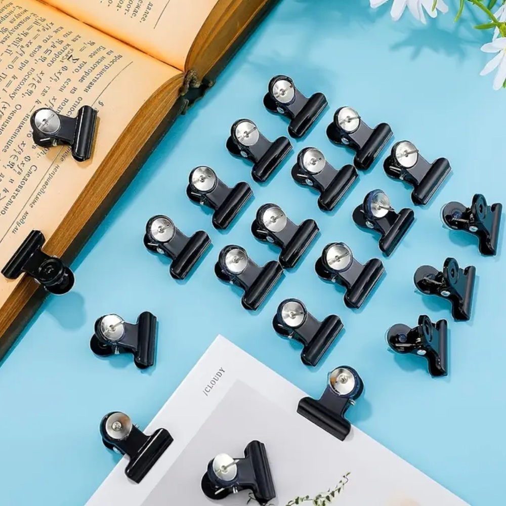 Black Push Pin Clips, Thumb Tack Clamps Cork Bulletin Board Photo Display Office